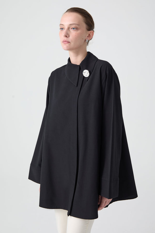 ASİMETRİK POPLİN GÖMLEK