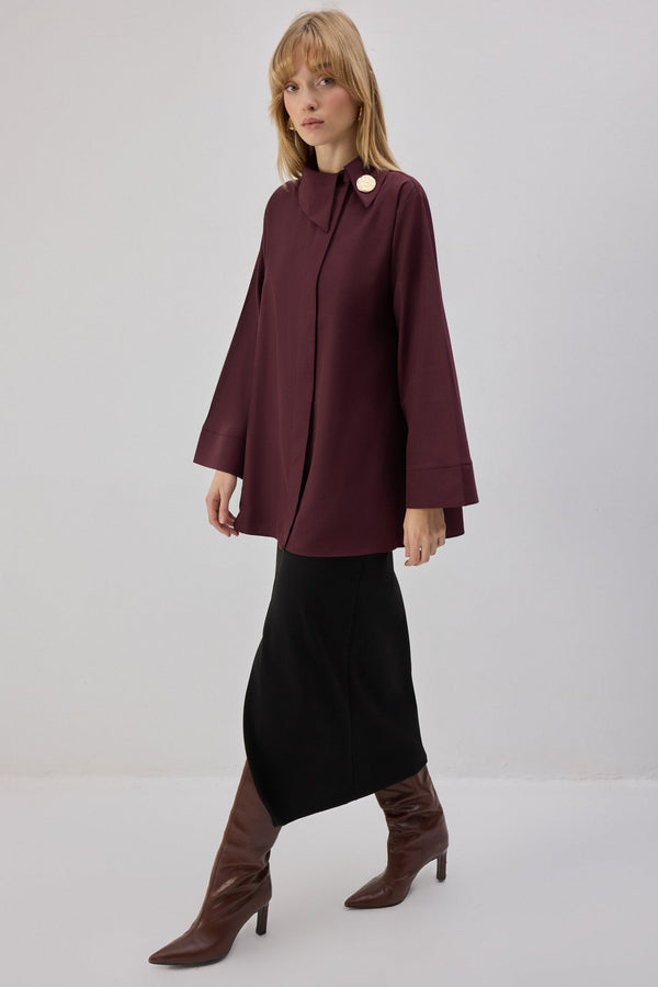 ASİMETRİK POPLİN GÖMLEK