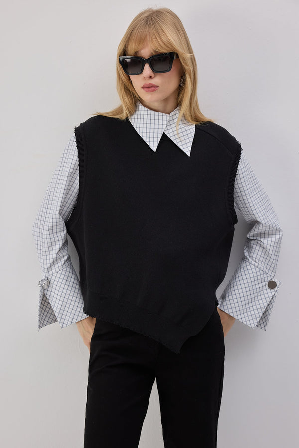 ASİMETRİK KESİM TRİKO SÜVETER