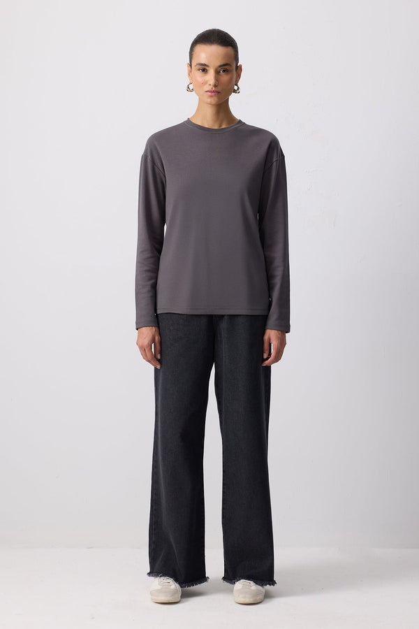 %100 PAMUKLU UZUN KOLLU T-SHIRT