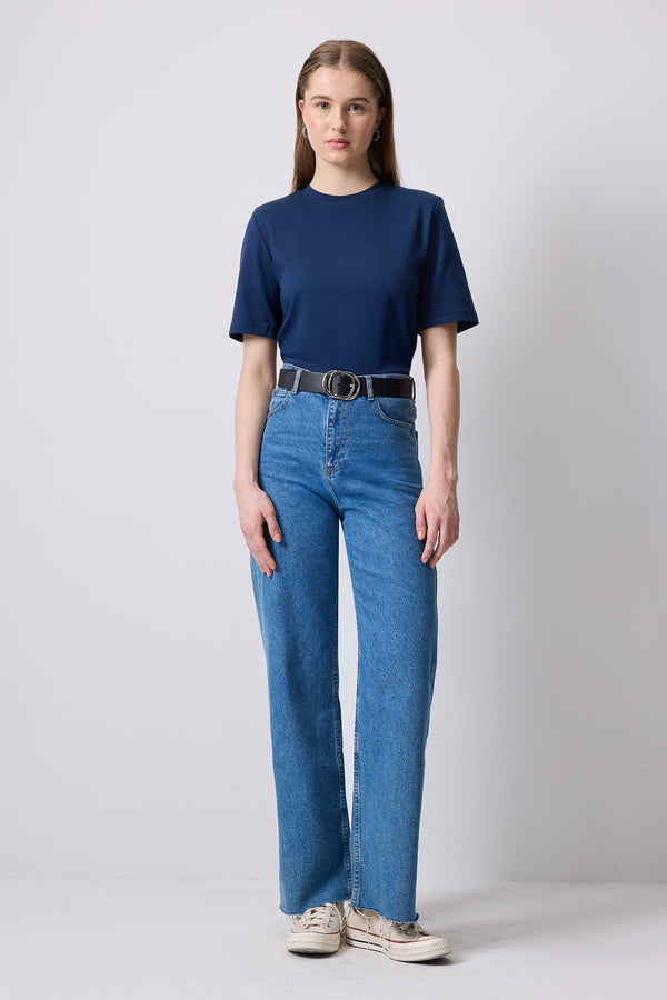 %100 PAMUKLU KISA KOLLU T-SHIRT