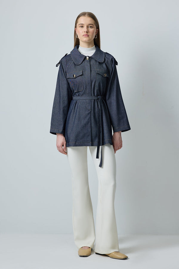 APOLETLİ KUŞAKLI CEKET