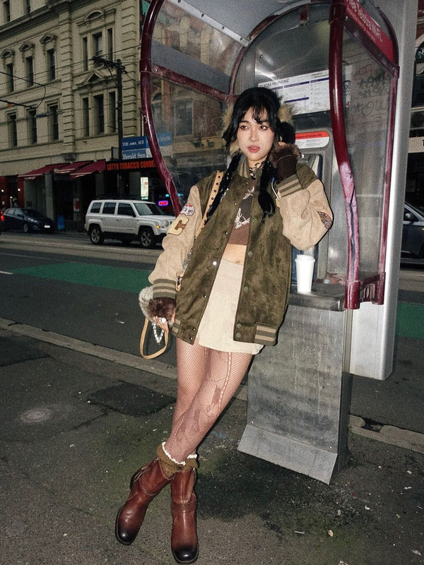 Fvshya Suede Varsity Jacket