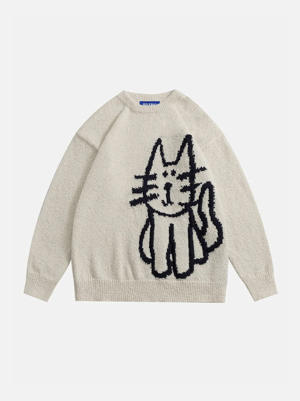 Fvshya Drawn Cat Sweater